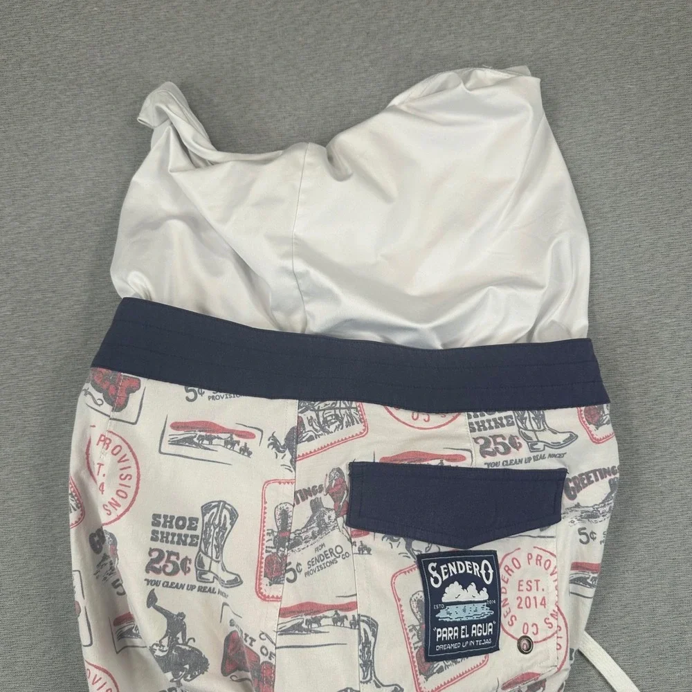 Sendero Provisions Shorts Mens 31 Spirit of the West Graphic Lined Swim Surf AOP